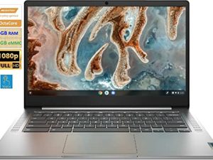 أحدث كمبيوتر محمول Lenovo Chromebook 14 بوصة يعمل باللمس FHD للأعمال ، للطلاب ، Octa-Core MediaTek MT8183 ، ذاكرة وصول عشوائي 4 جيجابايت ، بطاقة 64 جيجابايت eMMC + 64 جيجابايت ، واي فاي ، كاميرا ويب ، بطارية 10+ ساعات ، Chrome OS ، رمادي القطب الشمالي ، حزمة TECL