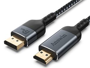 الرد على كابل HDMI إلى DisplayPort ، 4K 6Ft HDMI إلى DisplayPort Cord HDMI في إلى DP Cable Out لأجهزة Xbox One / 360 / PS4 / PS5 / Mac Mini ، جهاز الكمبيوتر للمراقبة
