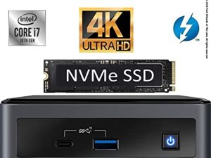 Intel NUC10i7FNH1 Mini PC / HTPC ، سداسي النواة i7- ما يصل إلى 4.7 جيجاهرتز ، DDR4 RAM WiFi ، BT 5.0 Thunderbolt 3 ، دعم 4K ، شاشة ثلاثية قادرة على * (32 جيجا بايت رام + 1 تيرا بايت اسم العلامة التجارية NVMe M.2 SSD)