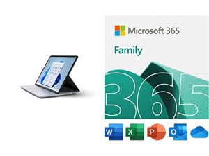 Microsoft Surface Laptop Studio - شاشة لمس 14.4 بوصة - Intel® Core ™ i5 - ذاكرة 16 جيجا بايت - SSD 256 جيجا بايت - بلاتيني مع عائلة Microsoft 365 | اشتراك لمدة 15 شهرًا | تنزيل كمبيوتر شخصي / Mac