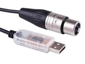 محول واجهة USB إلى DMX512 3PIN XLR / دونجل جهاز تحكم في إضاءة الكمبيوتر الشخصي المرحلة الإضاءة باهتة USB إلى كابل المحول التسلسلي DMX RS485 (الطول: 16 قدمًا)