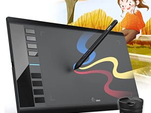 جهاز لوحي للرسم ، جهاز لوحي للرسومات الرقمية بترقية جديدة UGEE M708 10 × 6 بوصات مع 8 مفاتيح تشغيل سريع ، 8192 مستوى ضغط قلم بدون بطارية ، متوافق مع Windows / Mac / Linux / Android