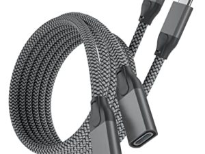 كابل تمديد USB C من Basesailor 0.65 قدمًا ، عبوتان ، قصير نوع C 3.1 Gen2 10 جيجابت في الثانية 100 واط أنثى إلى ذكر ، سلك تمديد Thunderbolt 3 للكمبيوتر الشخصي ، الكمبيوتر المحمول ، Hub ، MacBook Pro ، MicroSoft Surface Go ، Dell XPS