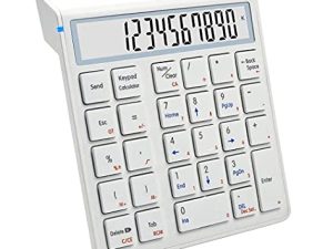 لوحة مفاتيح رقمية لاسلكية 2 في 1 من Sunreed Numpad ، لوحة مفاتيح بلوتوث مع شاشة LED ، لوحة مفاتيح لأرقام المحاسبة المالية لأجهزة Mac / Notebook / Computer (أبيض)