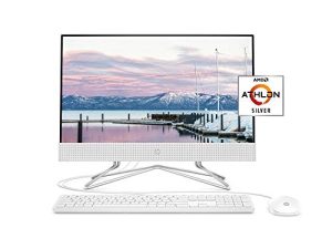 كمبيوتر مكتبي إتش بي 22 بوصة الكل في واحد ، معالج AMD Athlon فضي 3050U ، 4 جيجا بايت رام ، 256 جيجا بايت SSD ، ويندوز 10 هوم (22-dd0010 ، أبيض) ، سنو وايت