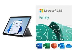 Microsoft Surface Go 3-10.5 "شاشة تعمل باللمس - Intel® Pentium® Gold - ذاكرة 8 جيجابايت - 128 جيجابايت SSD - Platinum (أحدث طراز) مع عائلة Microsoft 365 | اشتراك لمدة 15 شهرًا | تنزيل الكمبيوتر الشخصي / Mac