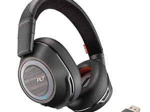 بلانترونكس - Voyager 8200 UC (Poly) - سماعة أذن مزدوجة بتقنية Bluetooth (استريو) - متوافقة مع USB-A للاتصال بجهاز الكمبيوتر وجهاز Mac - تعمل مع Teams ، والتكبير والمزيد - إلغاء الضوضاء النشط ثنائي الوضع