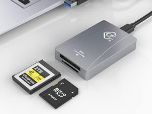 قارئ بطاقات الذاكرة CFexpress Type B و SD UHS-II مزدوج الفتحة USB 3.2 Gen 2 10Gbps Aluminium CFexpress Type B Card Reader يدعم Android / Windows / Mac OS / Linux ، للمخرج والمصور