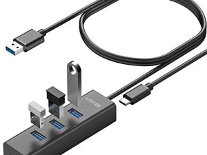 Unitek 4-Port USB 3.0 Hub ، USB Multiport 5Gbps Fast Data Transfer Expand with 4ft Long Cable for PC، Flash Drive، MacBook Pro، Mac Mini، iMac، Surface Pro، Mobile HDD (دعم الشحن)