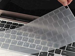 غطاء لوحة مفاتيح من السيليكون الشفاف من JuYuish متوافق مع أحدث إصدار لعام 2018 من MacBook Air 13 بوصة مع طراز معرف اللمس A1932 (لا يتوافق مع طراز MacBook Air القديم 13 بوصة A1369 & A1466) (شفاف)