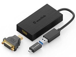 محول WAVLINK USB 3.0 / USB C إلى HDMI / DVI ، محول رسومات فيديو عالمي لأجهزة Mac ، Thunderbolt ، Windows ، 4K @ 30Hz بطاقة رسومات التقاط الصوت والفيديو مباشرة إلى الكمبيوتر المحمول / الكمبيوتر الشخصي لمؤتمر الفيديو ، والمكتب المنزلي