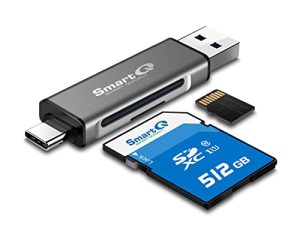 قارئ بطاقات SmartQ C350 USB C sd ومحول بطاقة ذاكرة USB 3.0 فائق السرعة لـ MicroSDXC وبطاقة SDHC ، SD ، SDXC ، SDHC ، بطاقات SD ، يعمل مع Windows ، Mac OS X ، أجهزة Android ، محول OTG