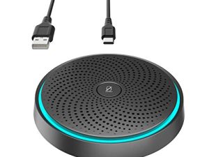 ميكروفون مؤتمر USB للكمبيوتر ، ومكثف متعدد الاتجاهات للكمبيوتر الشخصي 360 درجة ، وميكروفون لاقط صوت 10 أقدام ، وكتم صوت بمفتاح واحد ، وميكروفون سطح المكتب للكمبيوتر المحمول للتوصيل والتشغيل لاجتماع الفيديو ، وسكايب ، والتكبير ، والألعاب (Windows / Mac OS)