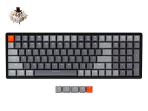 Keychron K4 Wireless Bluetooth / USB لوحة مفاتيح ميكانيكية سلكية للألعاب ، مدمجة 100 مفتاح RGB بإضاءة خلفية Gateron G Pro Brown Switch N-Key Rollover ، إطار من الألومنيوم لنظام التشغيل Mac Windows ، الإصدار 2