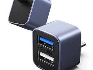 محول USB C إلى USB ومحول MOKiN 2 في 1 USB C محول OTG مع USB 2.0 إلى USB 3.0 نقل بيانات عالي السرعة لأجهزة MacBook Pro iPad Air Mini و Dell XPS Samsung والمزيد من أجهزة Type C