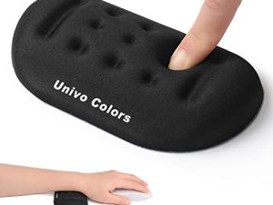 Univo Colors أسود فائق النعومة ميموري فوم معصم مريح جل ناعم لوحة ماوس مريحة تدعم المعصم للماوس والألعاب والكمبيوتر والكمبيوتر المحمول والمكتب