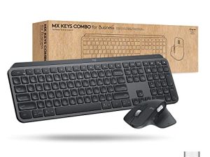 Logitech MX Keys & MX Master 3 Mouse كومبو للأعمال ، لاسلكي ، مريح ، تقنية Logi Bolt آمنة ، بلوتوث ، معتمد عالميًا ، Windows / Mac / Chrome / Linux - جرافيت