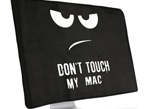 غطاء شاشة كمبيوتر kwmobile متوافق مع Apple iMac 27 "/ iMac Pro 27" - لا تلمس جهاز Mac أبيض / أسود