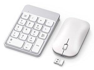 لوحة أرقام وماوس لاسلكي ، 2.4 جيجاهرتز لوحة مفاتيح رقمية USB قابلة لإعادة الشحن رفيعة للغاية وماوس للكمبيوتر المحمول والكمبيوتر المكتبي