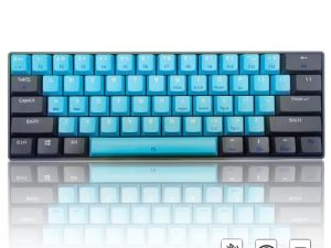 لوحة مفاتيح XVX Bluetooth Keyboard ، لوحة مفاتيح لاسلكية تدعم اتصال Bluetooth 5.0 و 2.4G والاتصال السلكي ، لوحة مفاتيح منخفضة الحجم قابلة لإعادة الشحن متوافقة مع أنظمة Windows و Mac OS (61 مفتاحًا ، لوحة مفاتيح زرقاء)