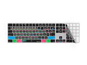 Davinci Resolve 18 و 17 و 16 غطاء لوحة المفاتيح للوحة مفاتيح Apple Magic المزودة بلوحة رقمية | لوحة مفاتيح لاسلكية | مفاتيح المحررين | فقط من أجل Magic Keyboard المزودة بلوحة رقمية. (مع الشحن البرق.)