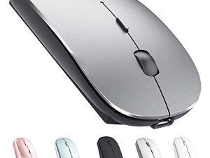 ماوس بلوتوث لجهاز iPad Pro iPad Air ماوس لاسلكي قابل لإعادة الشحن يعمل بالبلوتوث لجهاز MacBook Pro MacBook Air Mac Laptop Chromebook Windows Notebook MacBook HP PC DELL (رمادي أسود)