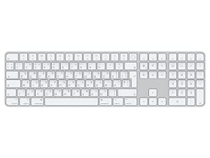 لوحة مفاتيح Apple Magic مع معرف اللمس ولوحة مفاتيح رقمية لأجهزة كمبيوتر Mac سيليكون (لاسلكي ، قابل لإعادة الشحن) - أوكراني - مفاتيح بيضاء