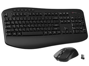 Nulea Ergonomic Keyboard and Mouse Wireless Combo لوحة مفاتيح لاسلكية كاملة الحجم 2.4 جيجا هرتز مع راحة راحة يد 6 اختصارات وسائط متعددة و 3 ماوس DPI قابل للتعديل لنظام التشغيل Windows / Mac OS