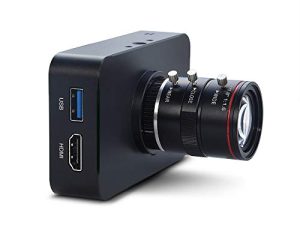 كاميرا MOKOSE 12MP HDMI 1080P USB HD كاميرا ويب تعليمية ، تسجيل 4K @ 30FPS Industry C / CS-Mount كاميرا مع عدسة تكبير يدوية 6-12 مم بدون تشويه
