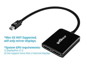 gofanco Mini DisplayPort إلى Dual DisplayPort MST Hub - mDP 1.2 to 2 DP Splitter ، 2 Port DisplayPort Multi Stream Transport Hub ، لأجهزة الكمبيوتر التي تعمل بنظام Windows ، وليس Mac OS المتوافق (mDPMST2DP)