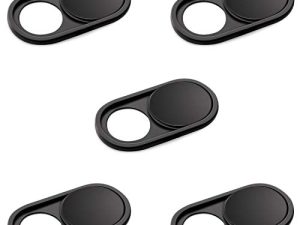 شريحة غطاء كاميرا CloudValley ، غطاء كاميرا ويب معدني بحجم 0.026 بوصة لأجهزة MacBook Pro و MacBook Air والكمبيوتر المحمول و Mac و PC و iPad و iPhone وأغطية الخصوصية رفيعة للغاية [أسود - 5 عبوات]