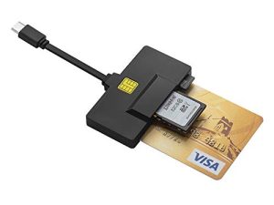 قارئ البطاقة الذكية DAOKER USB C ، قارئ بطاقة DOD Military CAC متوافق مع أجهزة Mac و MacBook Pro و Chromebook وأجهزة الكمبيوتر المحمولة الأخرى من النوع C | قارئ بطاقة ذاكرة SD / Micro SD مدمج بثلاث فتحات
