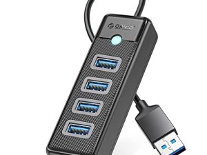 ORICO 4 منافذ USB HUB 3.0 ، مقسم USB لأجهزة الكمبيوتر المحمول مع كابل 0.5 قدم ، موسع منفذ USB متعدد ، نقل بيانات سريع متوافق مع نظام التشغيل Mac OS 10.X وما فوق ، Linux ، Android-Black