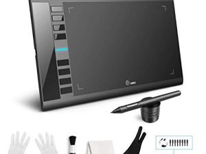 جهاز لوحي لرسم الرسومات ، جهاز لوحي رقمي Ugee M708 10x6in ثلاثي الأبعاد مع 8192 Level Batery Free Tilt Pen ، 8 مفاتيح تشغيل سريع ، فن ، تصميم ، جهاز لوحي للكمبيوتر الشخصي يعمل بنظام Windows 11/10/8/7 ، Mac OS 10.10 أو أعلى