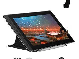 جهاز لوحي للرسم بالرسومات HUION KAMVAS Pro 16 مع شاشة مائلة بالكامل وخالية من البطاريات تعمل باللمس وقضيب قابل للتعديل لنظام التشغيل Windows و Linux و Mac ، حزمة شاشة عرض قلم 15.6 بوصة مع قفاز