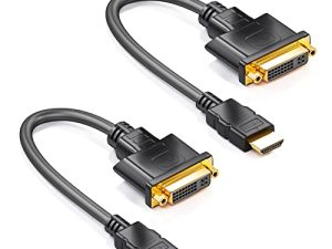كابل محول DVI إلى HDMI ، محول HDMI ثنائي الاتجاه من CYSINGC ذكر إلى DVI أنثى 1080P لشاشة Apple Cinema ، Mac ، الكمبيوتر الشخصي ، الكمبيوتر المحمول ، Raspberry Pi ، مشغل Blu-ray ، HDTV ، شاشة ، جهاز عرض - عبوتان