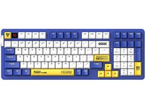 لوحة مفاتيح ميكانيكية DAREU A98 Pro ثلاثية الوضع Mecha Blue Hot Swappable Gasket للألعاب ، 98 مفتاحًا ، شاشة LED ، BT5.1 / 2.4G / USB-C ، بإضاءة خلفية RGB ، لوحة مفاتيح PBT مزدوجة اللقطات ، لأجهزة Mac & Win (V3 Sky يُحوّل)