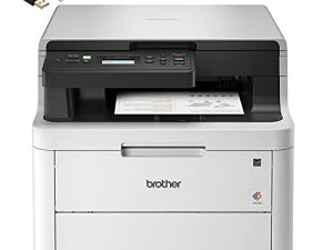 طابعة Brother HL-L3290CDW رقمية مدمجة بالألوان الكل في واحد للمنزل والمكتب مع نسخ ومسح ضوئي مسطحة مريحة ، بالإضافة إلى طباعة لاسلكية على الوجهين ، 25 صفحة في الدقيقة ، 600 × 2400 نقطة في البوصة - كابل طابعة BROAGE 4 أقدام