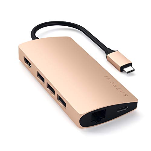 Satechi USB C Hub محول متعدد المنافذ V2 - 4K HDMI (60 هرتز) ، شحن 60 واط USB C ، GbE ، قارئ بطاقات SD / Micro ، USB 3.0 - لـ 2022 MacBook Pro / Air M2 ، 2021 MacBook Pro ، 2020 MacBook Pro / Air M1 (ذهبي ) Satechi USB C Hub محول متعدد المنافذ V2 - 4K HDMI (60 هرتز) ، شحن 60 واط USB C ، GbE ، قارئ بطاقات SD / Micro ، USB 3.0 - لـ 2022 MacBook Pro / Air M2 ، 2021 MacBook Pro ، 2020 MacBook Pro / Air M1 (ذهبي )
