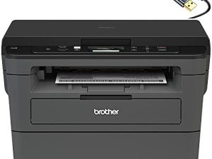 طابعة Brother HL-L2390DB لاسلكية أحادية اللون صغيرة الحجم لاسلكية الكل في واحد لمكتب الأعمال - مسح ضوئي ونسخ طباعة مسطحة - 32 صفحة في الدقيقة ، طباعة مزدوجة الوجهين ، 250 ورقة ، كابل طابعة CBMOUN USB