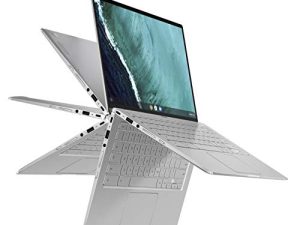 كمبيوتر محمول ASUS Chromebook Flip C434 2 في 1 ، شاشة لمس 14 بوصة FHD 4-Way NanoEdge ، معالج Intel Core M3-8100Y ، ذاكرة وصول عشوائي 4 جيجا بايت ، سعة تخزين 32 جيجا بايت eMMC ، لوحة مفاتيح بإضاءة خلفية ، فضي ، نظام تشغيل كروم ، C434TA-DH342T