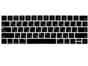 غطاء واقي لوحة مفاتيح ProElife Russian Premium رفيع للغاية من السيليكون لجهاز Apple MacBook Pro مع شريط لمس 13 "15" (طراز A1706 ، A1707 ، A1989 ، A1990 ، A2159) (إصدار 2016 2017 2018 2019) (أسود)