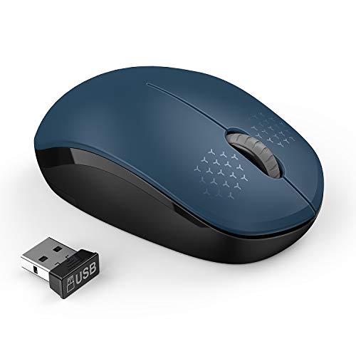 ماوس لاسلكي من سيندا ، ماوس صامت 2.4 جيجا مع مستقبل USB ، فأرة كمبيوتر محمولة للكمبيوتر والتابلت والكمبيوتر المحمول والكمبيوتر المحمول - أزرق وأسود ماوس لاسلكي من سيندا ، ماوس صامت 2.4 جيجا مع مستقبل USB ، فأرة كمبيوتر محمولة للكمبيوتر والتابلت والكمبيوتر المحمول والكمبيوتر المحمول - أزرق وأسود