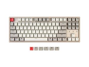 Keychron K8 87 Keys Tenkeyless Layout Wireless لوحة مفاتيح الألعاب الميكانيكية لنظام التشغيل Mac ، لوحة مفاتيح كمبيوتر سلكية متعددة المهام من النوع C لنظام التشغيل Windows مع إطار من الألومنيوم بمفتاح أزرق ميكانيكي Keychron