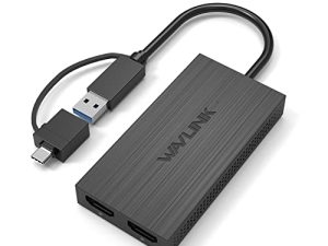 USB 3.0 إلى Dual HDMI Video Graphics Adapter ، 4K @ 30Hz و 1080 P @ 60Hz محول بطاقة الفيديو الخارجية ، يدعم Windows ، Mac ، Chrome OS ، Android 7.1 أعلاه
