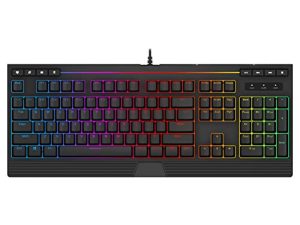 لوحة مفاتيح كمبيوتر TuparGo بإضاءة خلفية RGB لوحة مفاتيح سلكية للألعاب 104 مفتاح ، 25 لوحة مفاتيح ماك مضادة للظهور ومقاومة للانسكاب لسطح المكتب والكمبيوتر الشخصي ، أسود