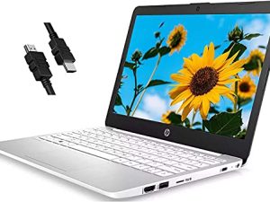 كمبيوتر محمول HP Stream 11 11.6 بوصة عالي الدقة WLED مضاد للتوهج معالج Intel Celeron N4000 ذاكرة وصول عشوائي 4 جيجا بايت 32 جيجا بايت eMMC Office 365 لمدة عام USB-C Win10 + كابل HDMI