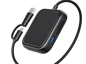 Qwiizlab 5-in-1 USB-C Hub ، قارئات بطاقات SD / Micro ، USB-A 5 جيجابت في الثانية ، USB 3.0 Expander لأجهزة MacBook ، Mac Mini ، Mac Pro ، iMac ، Surface Pro ، XPS ، الكمبيوتر الشخصي