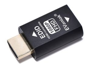 EVanlak Hdmi Edid Emulator Passthrough 3rd Generrtion Premium Aluminium Clear Emulator Adapter يعمل مع Mac Thunderbolt إلى مفاتيح HDMI / موسع / مستقبل AV / مقسم فيديو - 1920X1080 @ 59 هرتز