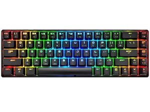 لوحة مفاتيح ميكانيكية للألعاب 18 لوحة مفاتيح بإضاءة خلفية Chroma RGB مع مفاتيح زرقاء من النوع C ، 68 مفتاحًا ، لوحة مفاتيح سلكية مضادة للظلال لأجهزة الكمبيوتر / Mac ، طابع ، اللمس (أسود RGB)
